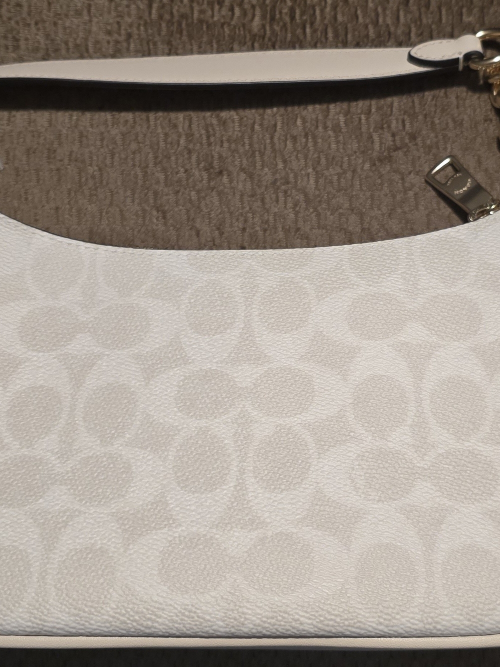 NEW Coach Teri Cream/White Signature Mini Crossbody with Gold Hardware - Picture 2 of 7